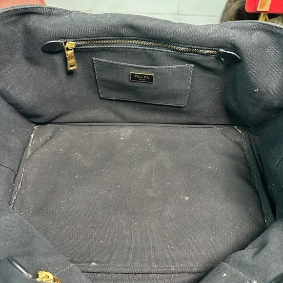 SOLD ❌❌❌Prada Crystal Studded Canapa Tote Bag - Picture 10 of 13